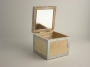 Corbeille Coffret bois avec miroir 10x10cm